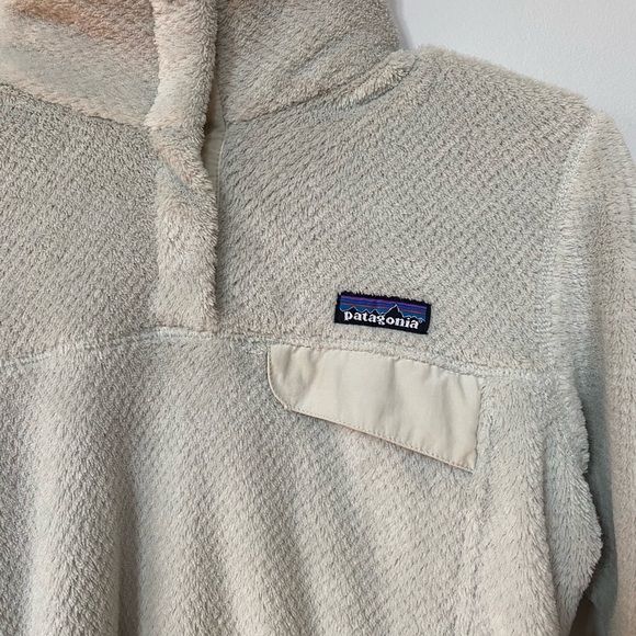 Patagonia Womens small polartec Re-Tool Sweater Snap T Fleece Pullover Cream - Picture 2 of 8